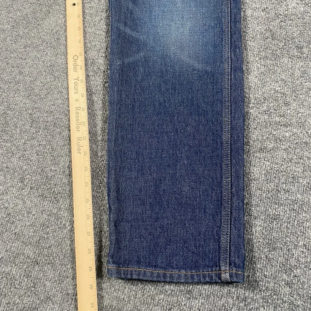 Levis Western Fit Cowboy Denim Blue Jeans Mens 33x30 Faded Whiskered Strong